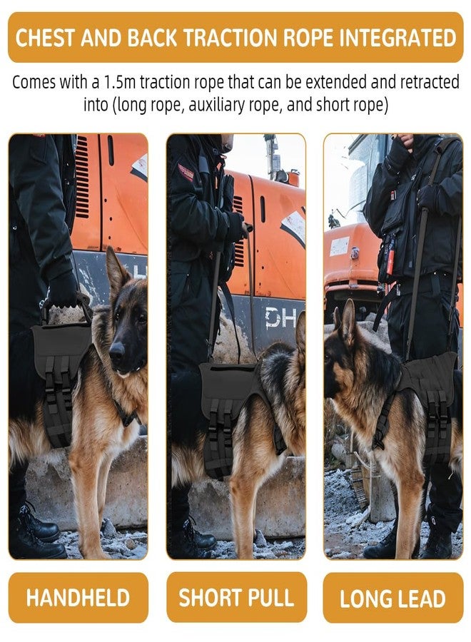 ZIBUYU® Tactical Dog Harness for Medium Dogs with Pocket Outdoor Dog Vest Harness with D Ring and Lifting Handles Breathable Oxford Cloth Quick Release 20-30kg - Image 3